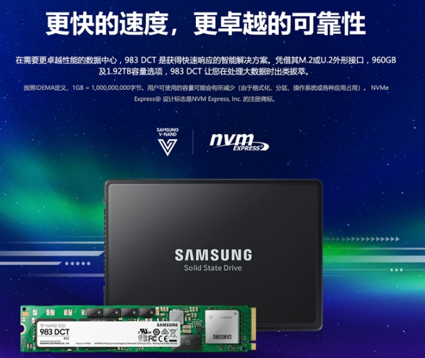 三星983 DCT 960GB U.2接口 MZ-QLB960NE企業(yè)級(jí)固態(tài)硬盤